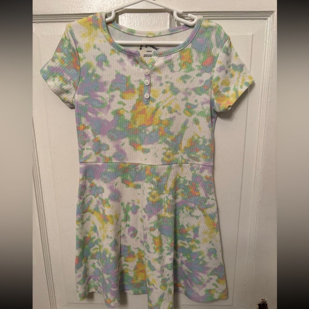 Art‎ Class Pastel Tie-Dye Kids Casual Dress